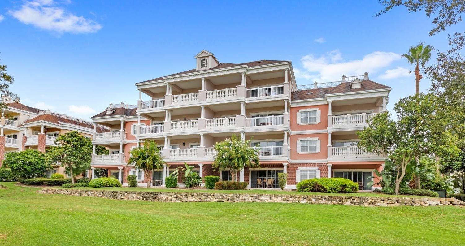 front of condo in condo community